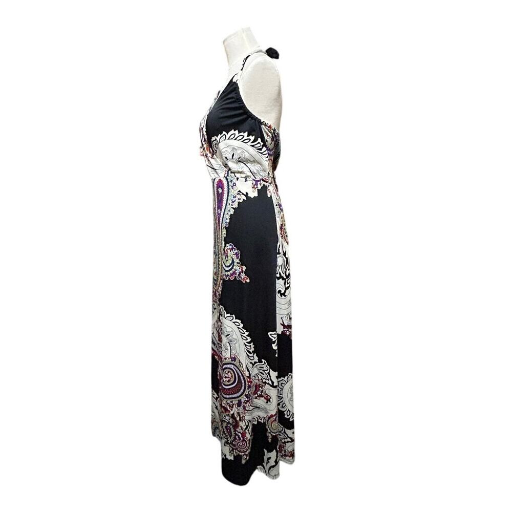 SNAP Women's XL Paisley Boho Halter Maxi Dress Multicolor Stretch Sleeveless - Picture 4 of 10